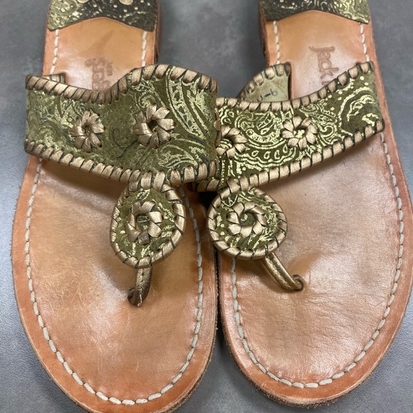 Jack Rogers Jacks Flat Sandals Gold Size 9 M - Picture 9 of 9